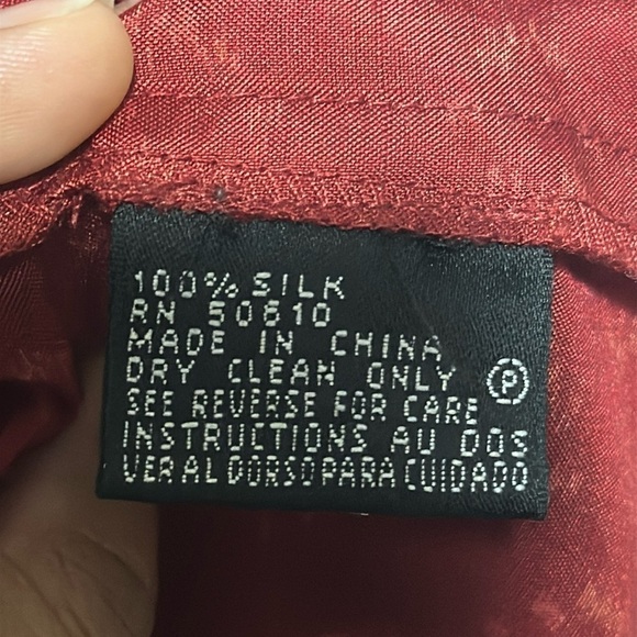 KASPER Women’s Red 100% SILK Blouse Size 12 - Picture 5 of 6